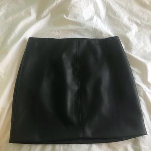Hollister vegan leather black skirt